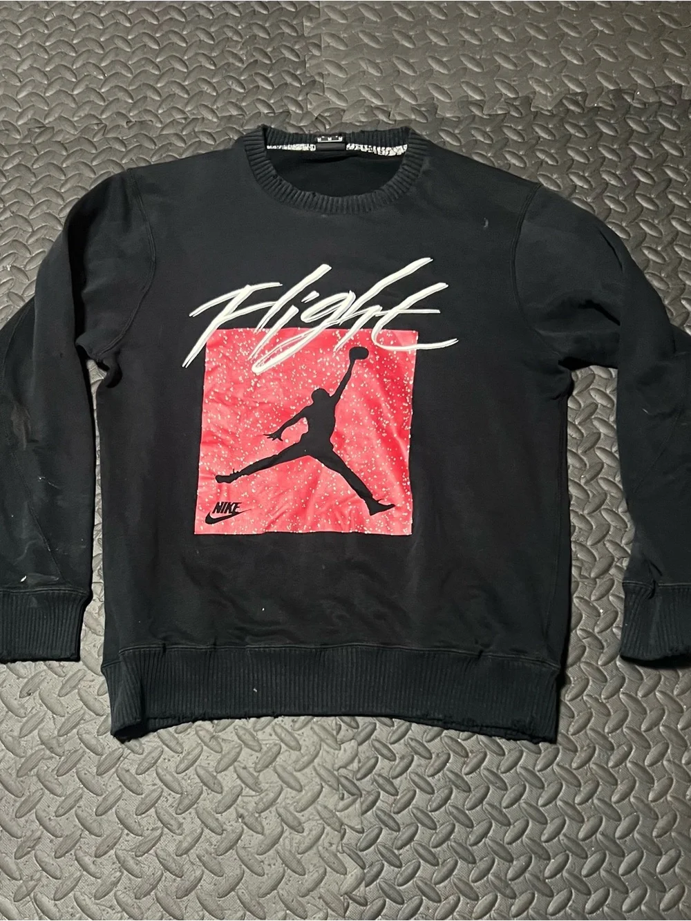 Jordan Men's Black Crewneck Sweatshirt with Red Graphic